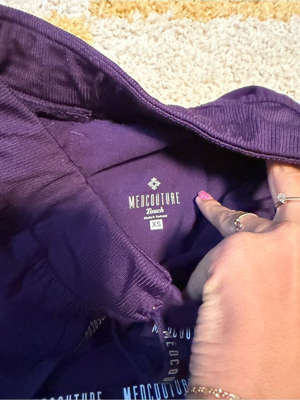 Purple Drawstring Scrub Joggers - Picture 2 of 3